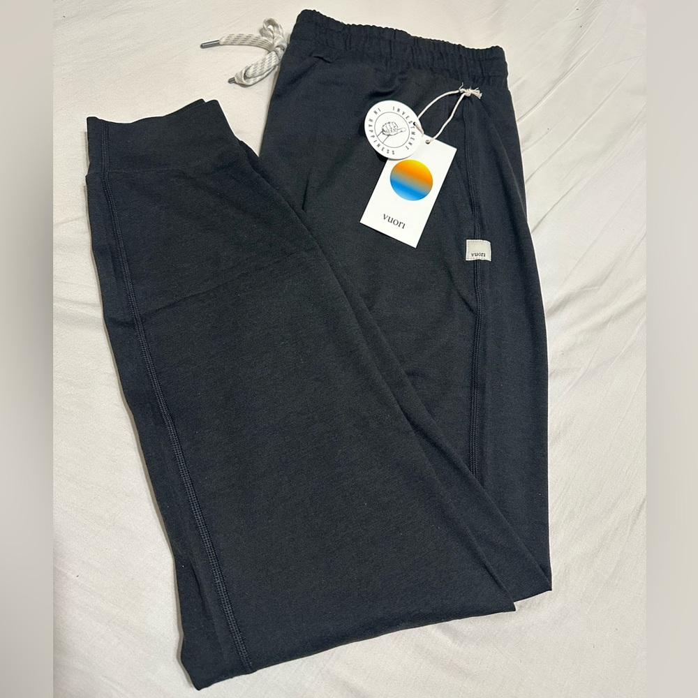 New Vuori Performance Jogger Pants Black Heather Women's Small S Long